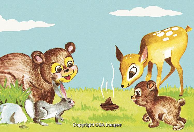Illustrated Animals in Nature Observing a Curiosity Together