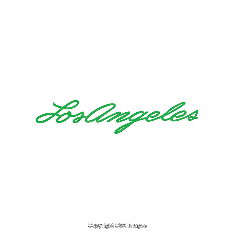 Bold Green Los Angeles Typography Design on White Background
