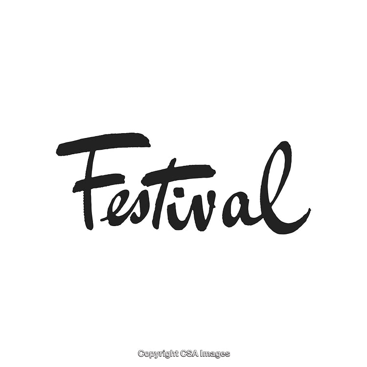 Festive Hand-Drawn Typography Illustration Featuring the Word "Festival" in Script Font