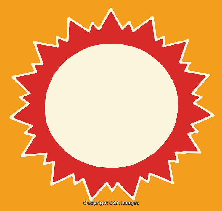 Abstract Vibrant Icon with Radiating Design on Orange Background