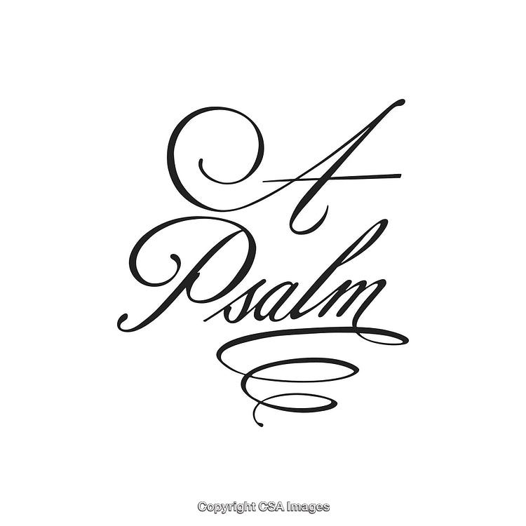 Elegant Calligraphy Design Featuring the Words A Psalm on Clear Background