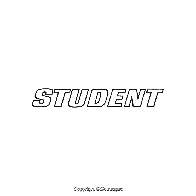 Text Illustration Featuring Student Word in Bold Stylized Font on White Background