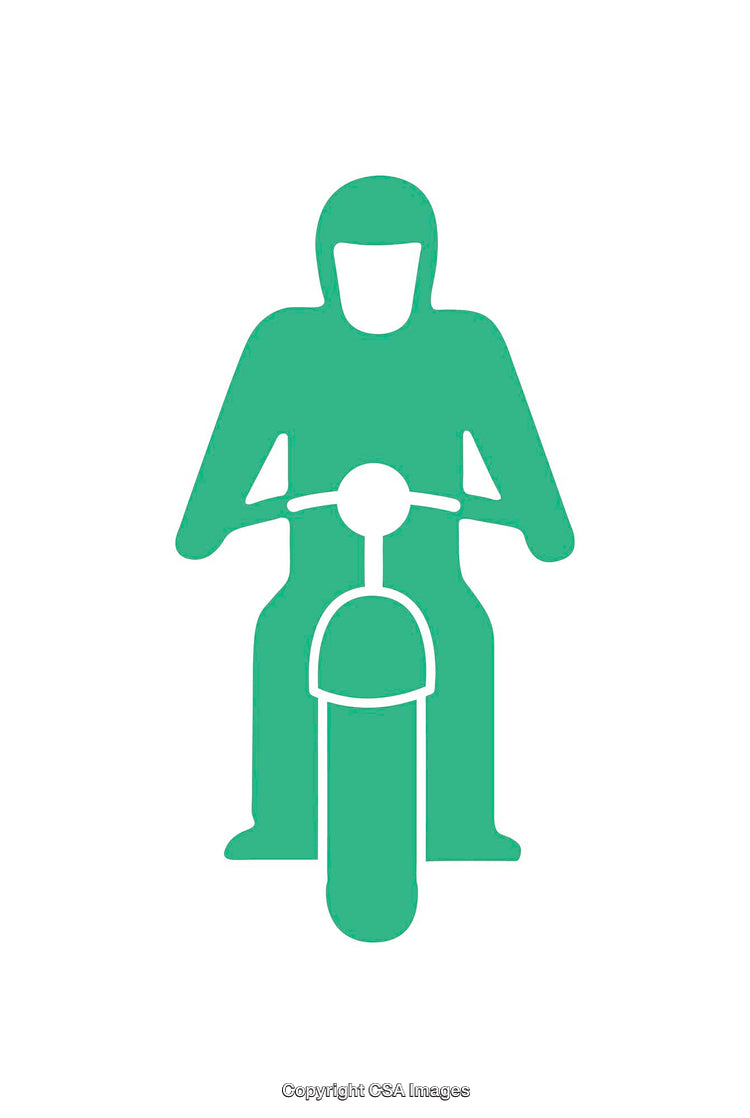 Green Motorcycle Symbol Icon on a White Background