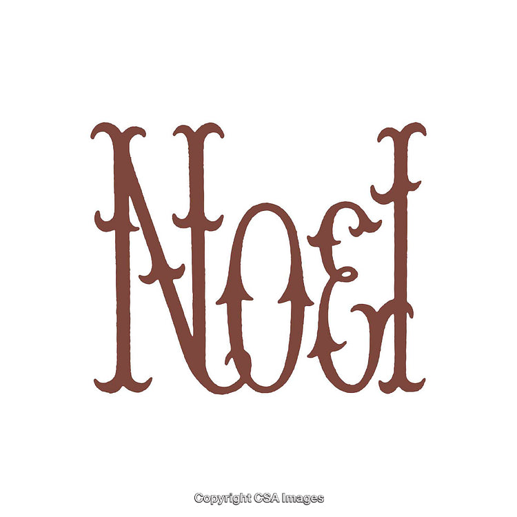 Decorative Typography Reading 'Noel' in Elegant Brown Font on White Background