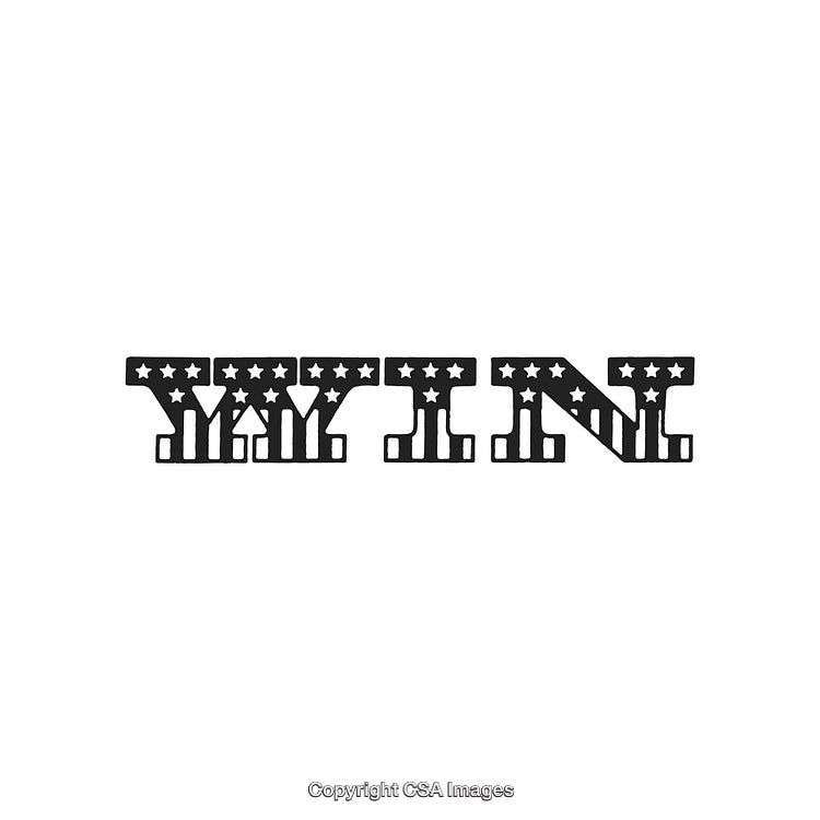 Bold Word Art Featuring Stars and Stripes in Decorative Typography Style