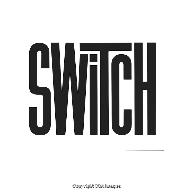 Bold Switch Typographic Design in Black and White with Stylish Presentation
