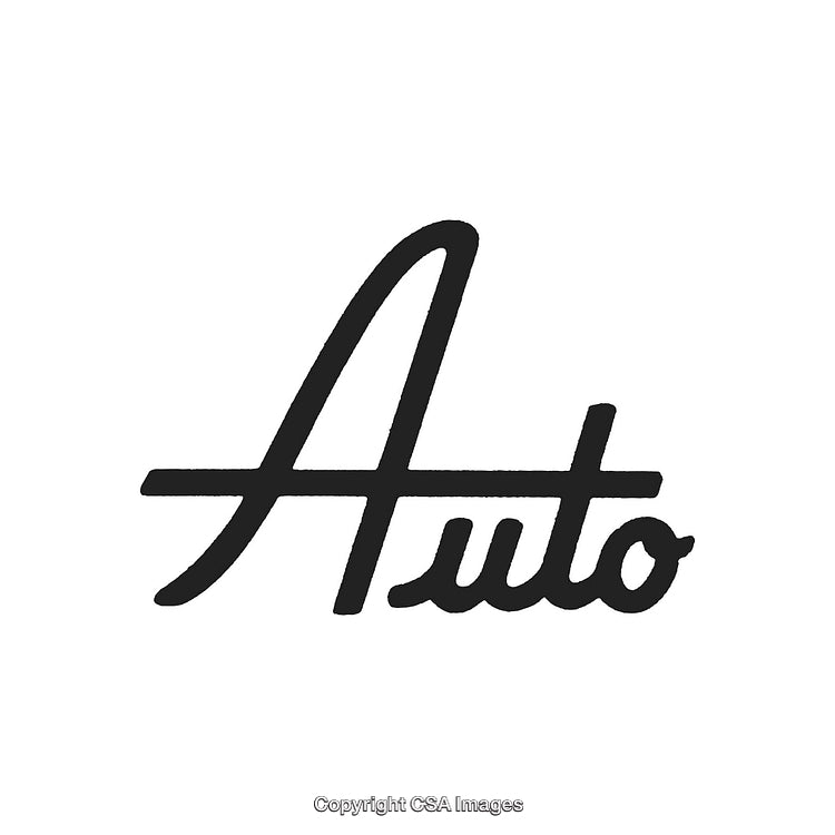 Stylized Black Auto Text on White Background with Modern Typography