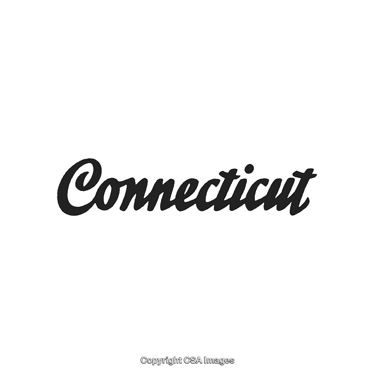 Stylish Calligraphy of 'Connecticut' in Elegant Black Typeface