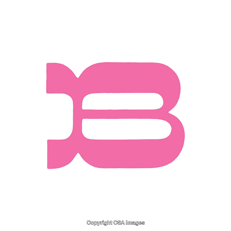 Pink Illustrated Letter B with Minimalistic Graphic Design