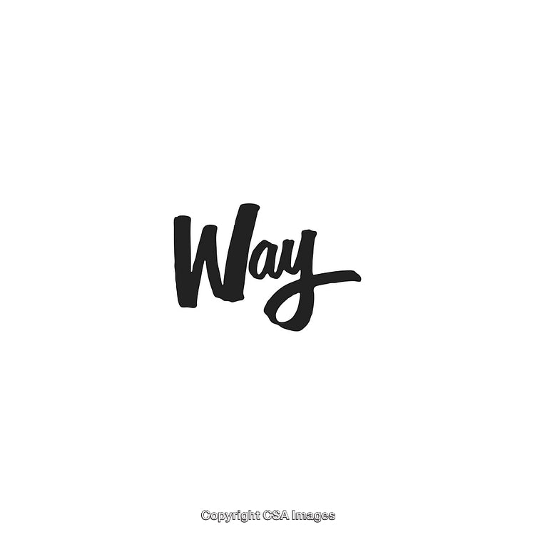 Stylish Handwritten Word 'Way' Isolated on a White Background