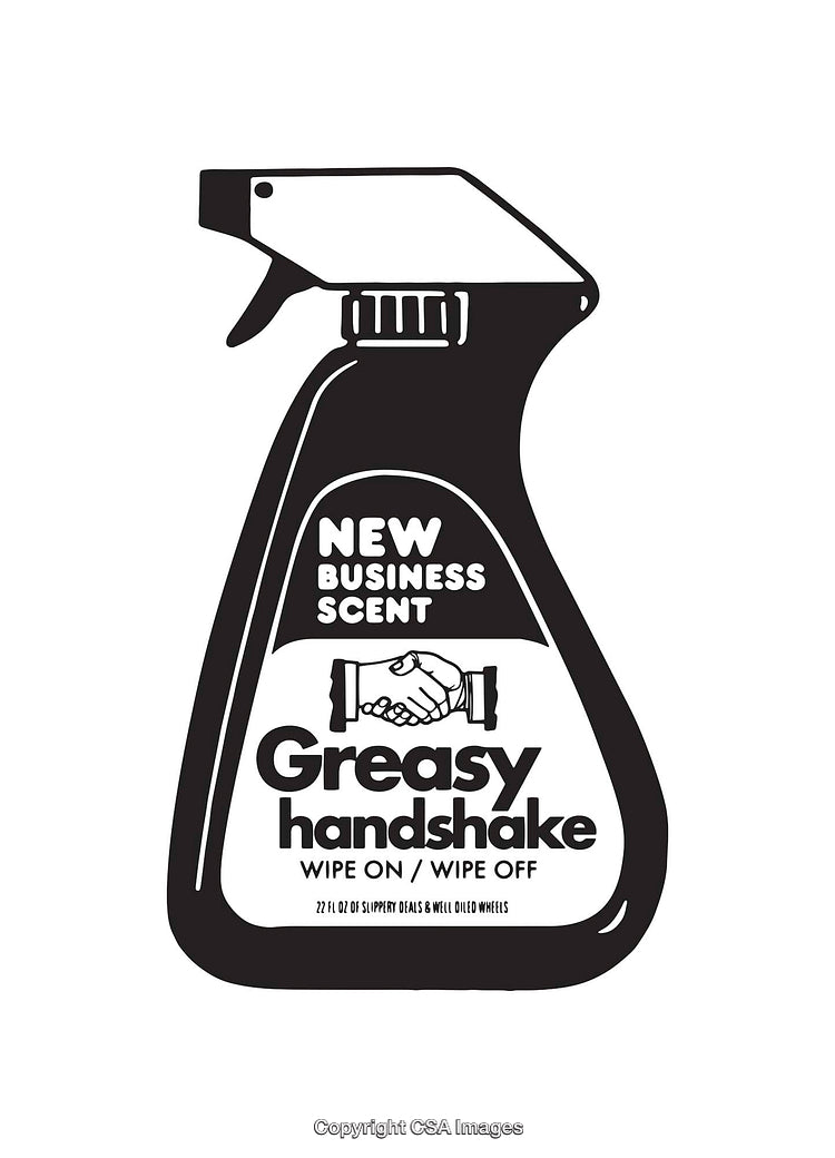 Black and White Line Art of Spray Bottle with Business Theme