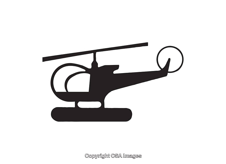 Black And White Silhouette of a Helicopter Icon