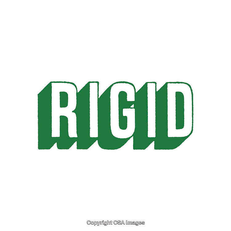 Bold Typography With the Word Rigid on a Plain White Background
