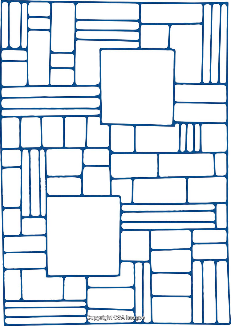 Abstract Blue Pattern With Rectangular Geometric Layout and White Background