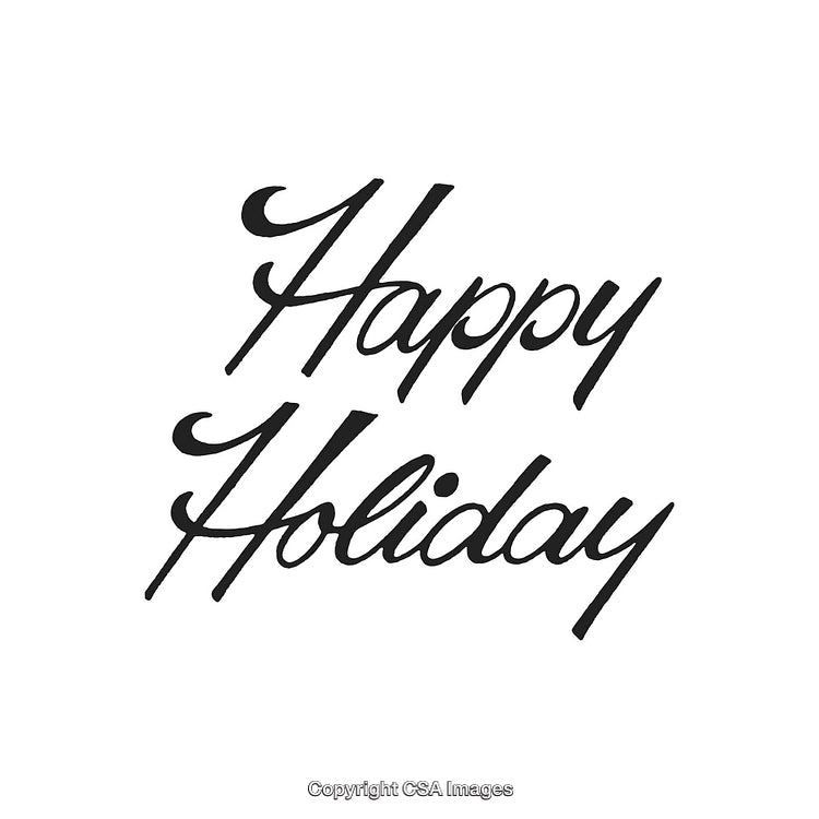 Happy Holiday Greeting with Elegant Calligraphy on White Background