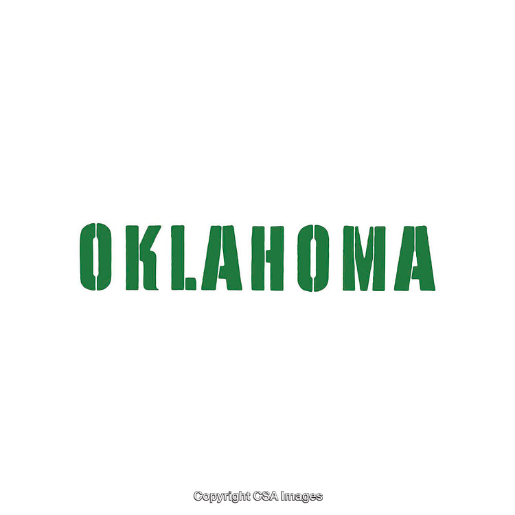 Green Oklahoma Text On White Background