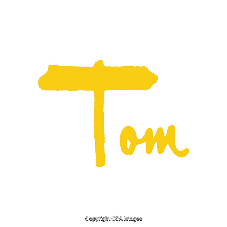 Simple Yellow Abstract Text on a White Background
