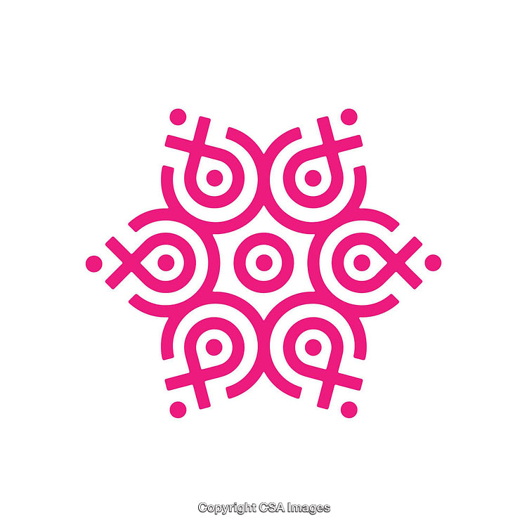 Modern Pink Geometric Symbol Design with Abstract Patterns
