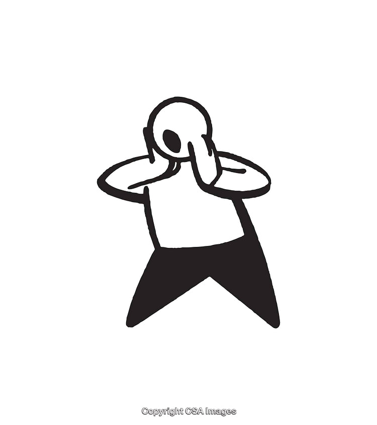 Black And White Line Art Illustration of a Distinctive Abstract Figure