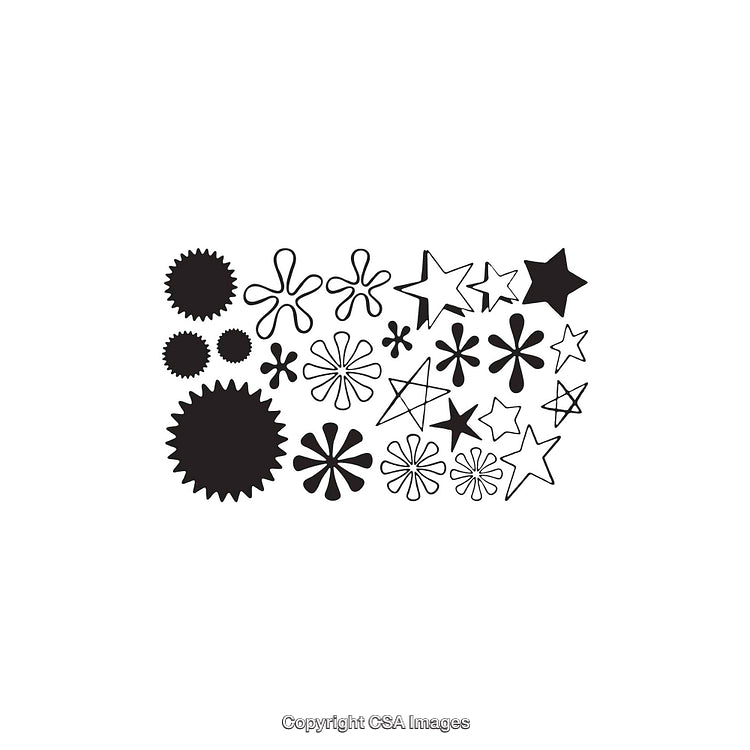 Collection of Black and White Abstract Dingbats and Shapes in Various Styles