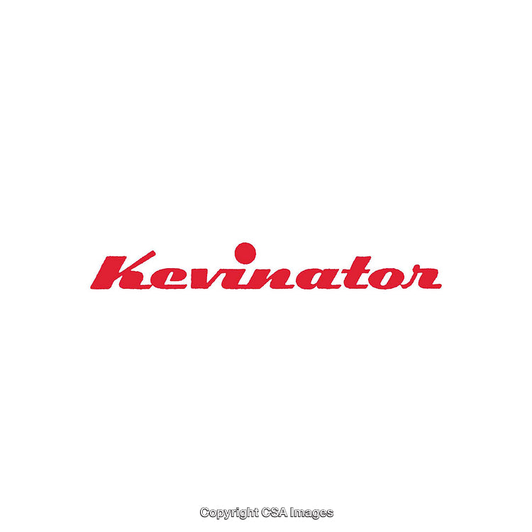 Classic Red Kevinator Logo on a White Background