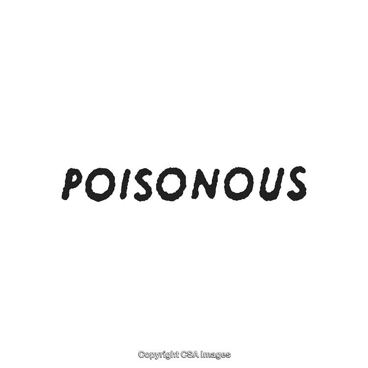 Bold Black Text Displaying the Word Poisonous on a Clean White Background