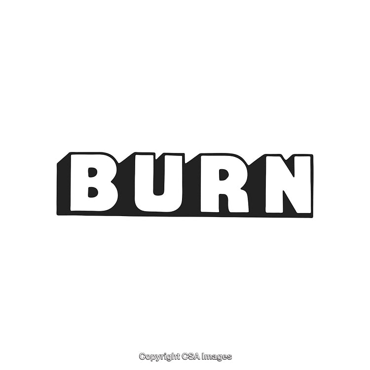 Stylized Text Design Featuring the Word 'Burn' in Bold Graphics
