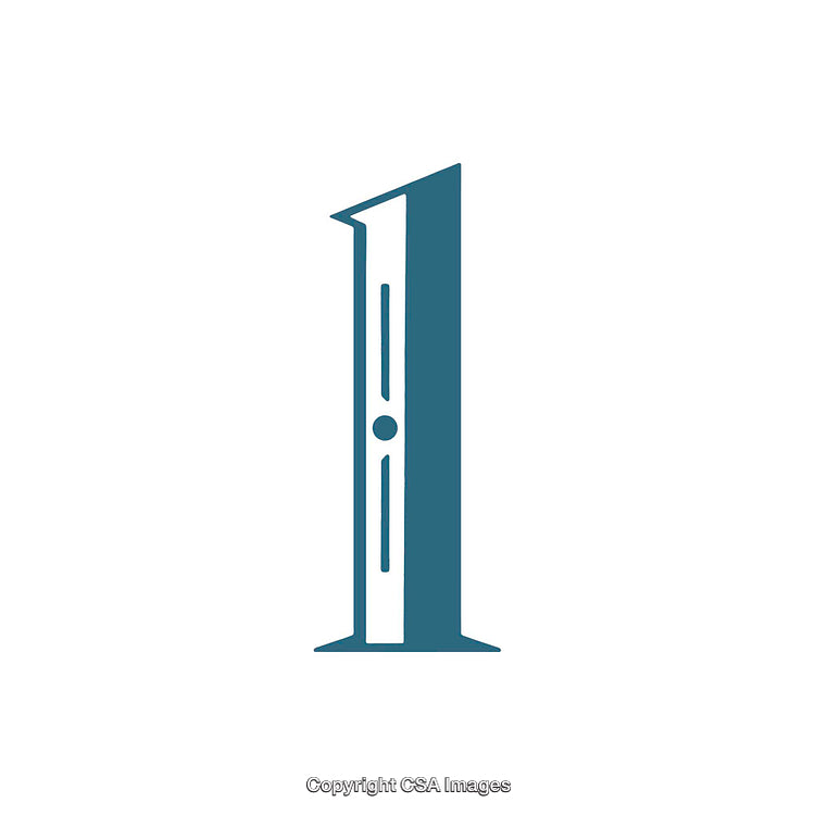 Number One Graphic Design with Simple Artistic Representation