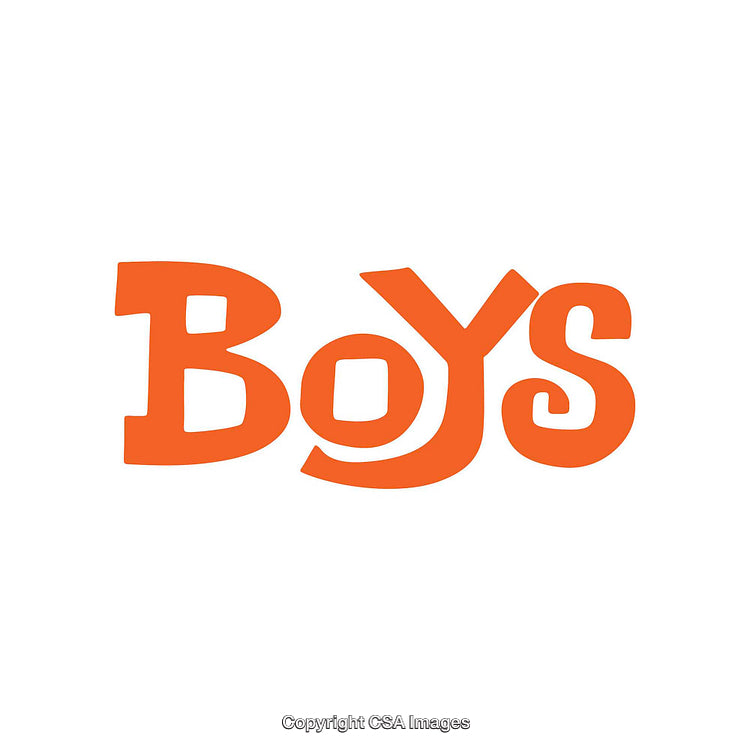 Stylized Orange Typography Design Featuring the Word 'Boys' on White Background