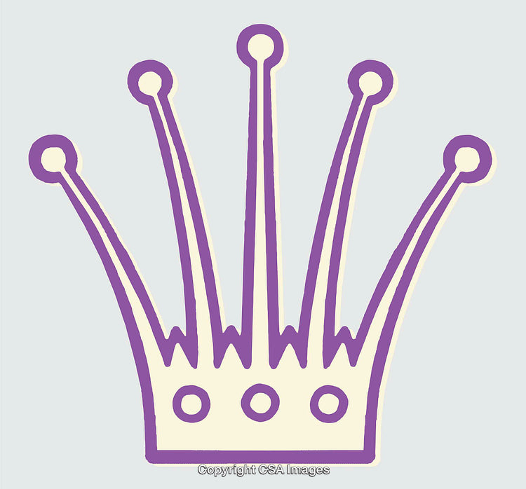 Purple and Beige Crown Illustration Representing Royalty and Elegance