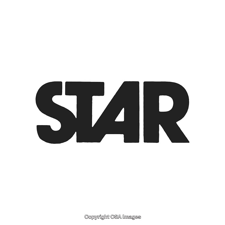 Bold Black Text of the Word 'Star' on White Background