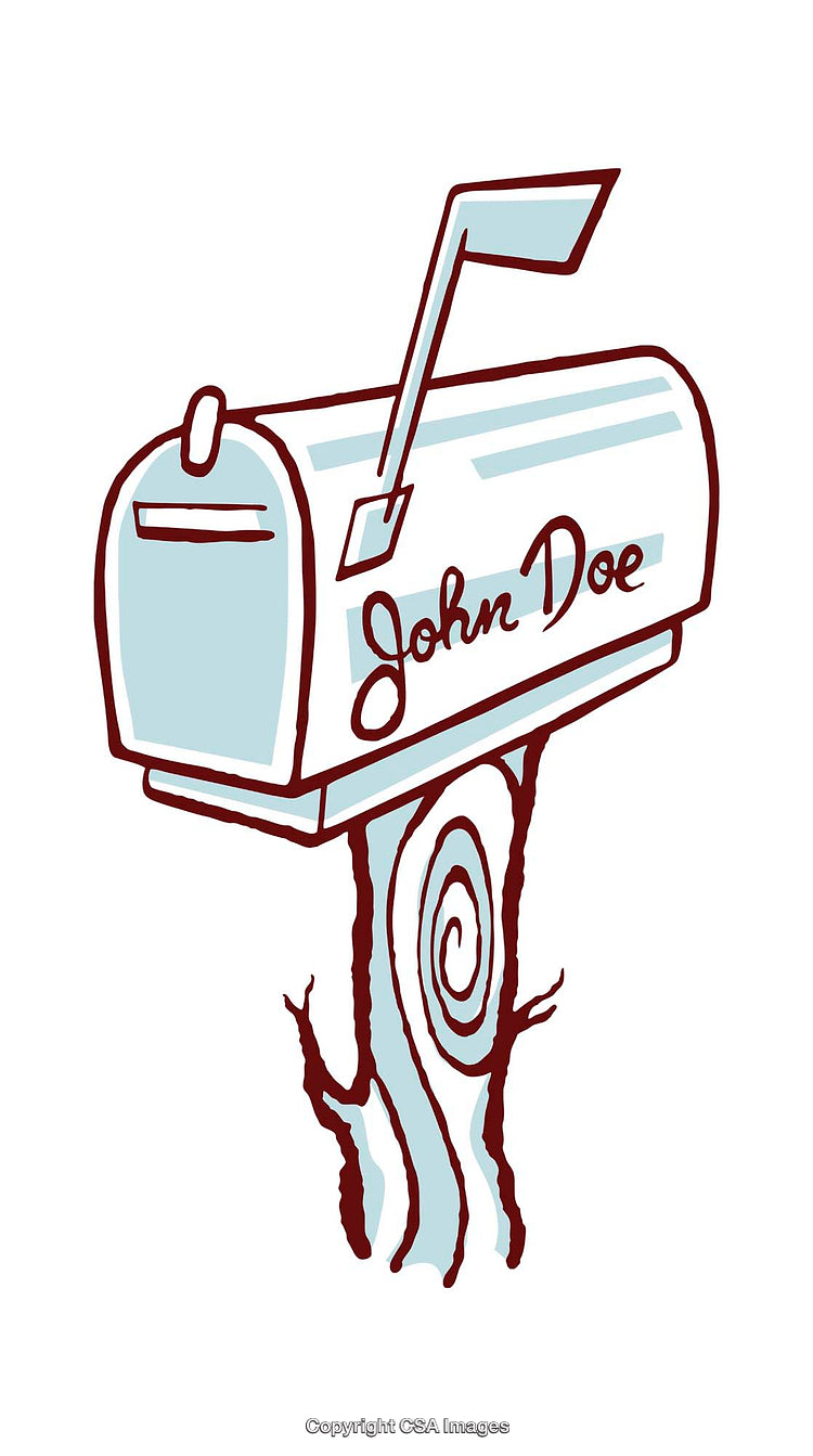Whimsical Mailbox Illustration with Playful Hand-Drawn Details