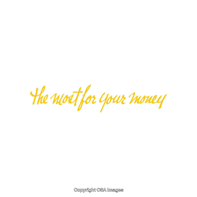 Yellow Text Illustrating Financial Value on a Simple Elegant White Background