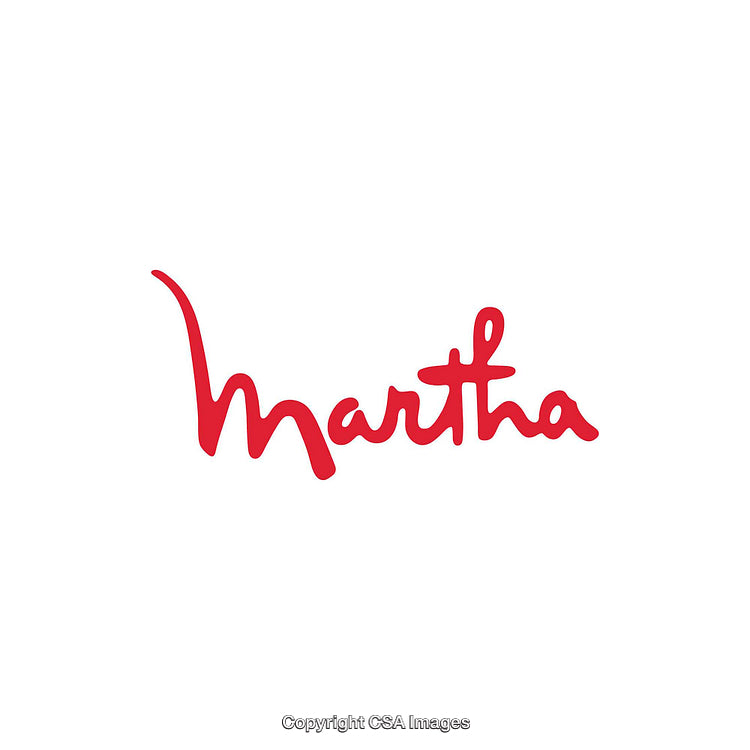 Elegant Red Script Design Featuring the Word 'Martha' on a White Background