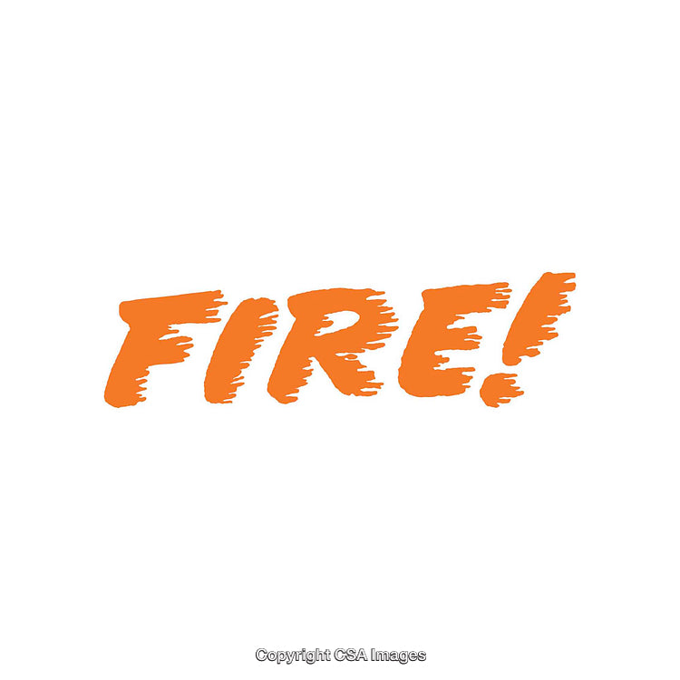 Bright Orange Typography on White Background Featuring the Word 'Fire!'