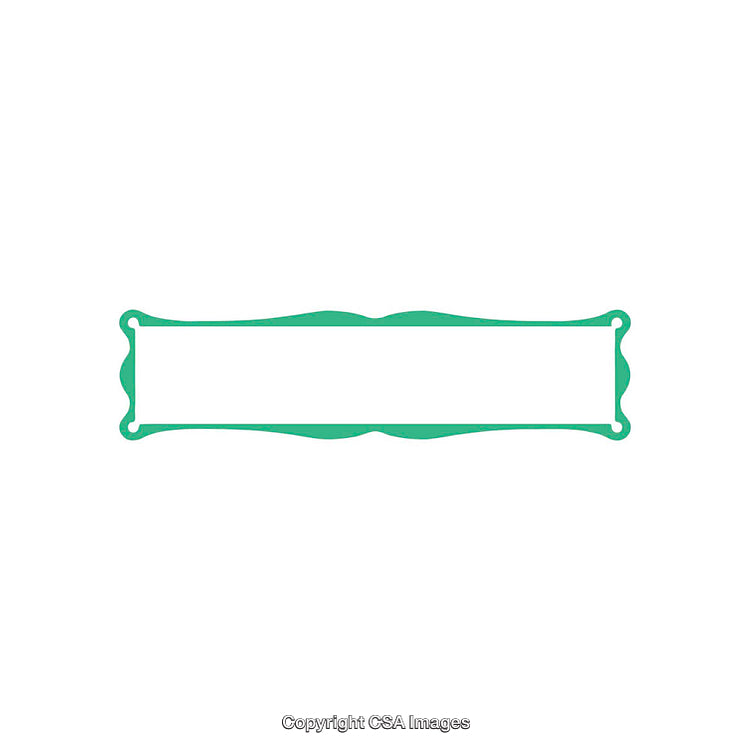 Decorative Green Frame Element with Blank Space on White Background