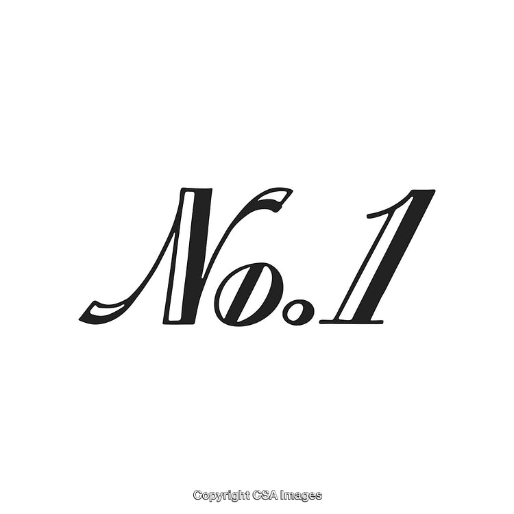 Elegant Number One Symbol with Classic Design in Black on White Background