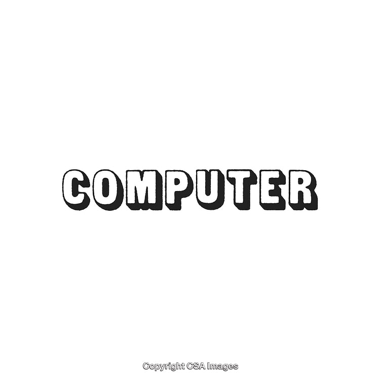 Stylized Typography of the Word Computer in Bold Text Design