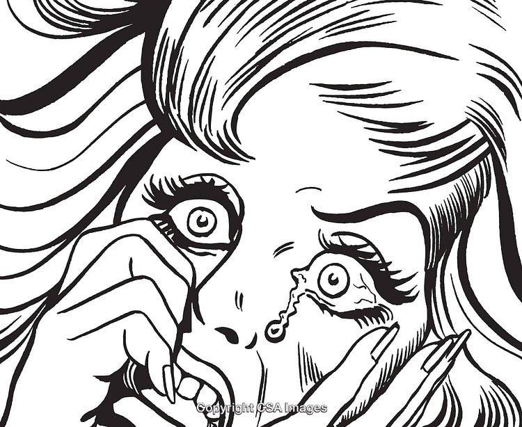 Comic Style Illustration of a Surprised and Emotional Woman