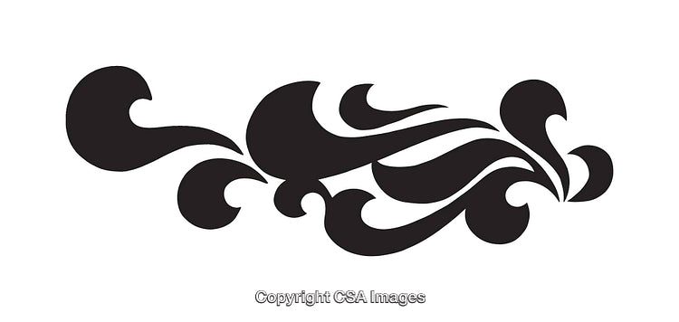 Elegant Black Floral Decorative Pattern in Bold Silhouette Style