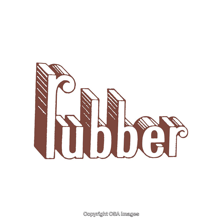 Retro Stylized Text Depicting the Word Rubber