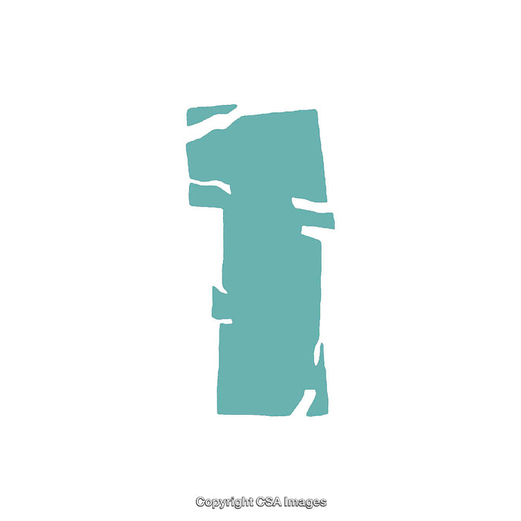 Stylized Number One With Abstract Blue Design on White Background