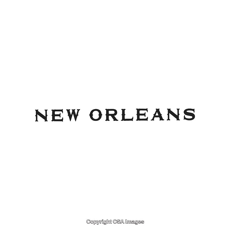 New Orleans Text Design With Classic Typography on White Background