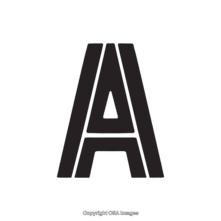 Stylized Letter A in Bold Black Design on White Background