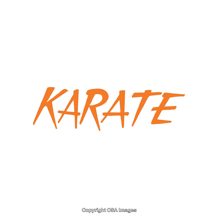 Bold Karate Typography in Orange on a Minimal White Background