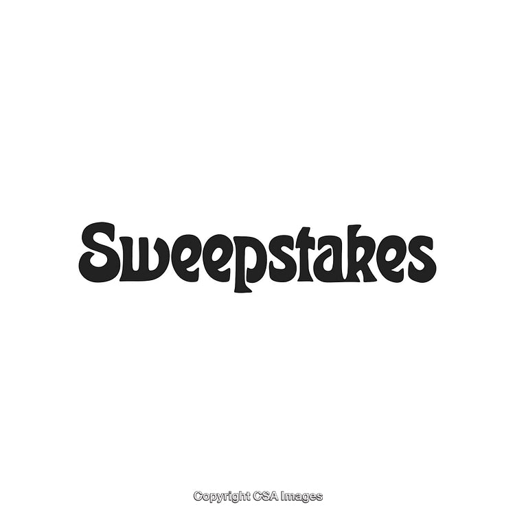 Bold Black 'Sweepstakes' Text on White Background for Contests and Promotions