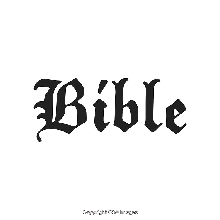 Old English Style Typography of the Word Bible in Black Lettering