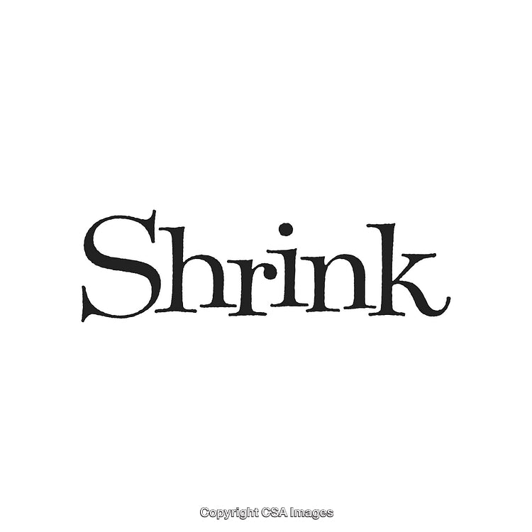 Elegant Serif Font Style Illustration with the Word 'Shrink' in Bold Letters
