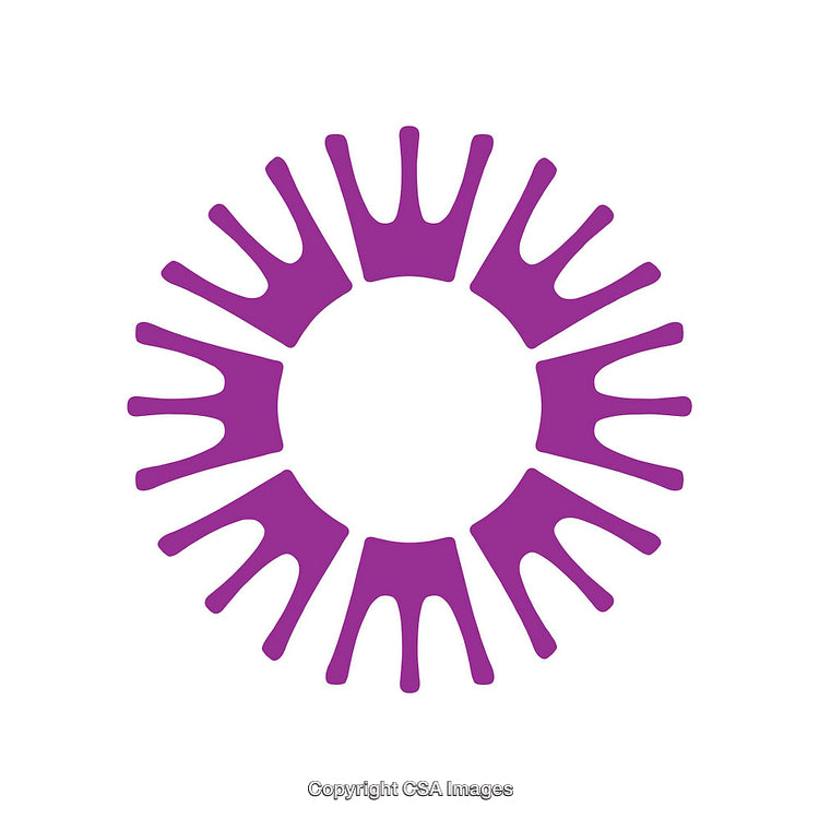 Purple Crown-like Circular Graphic Element in Minimalist Style