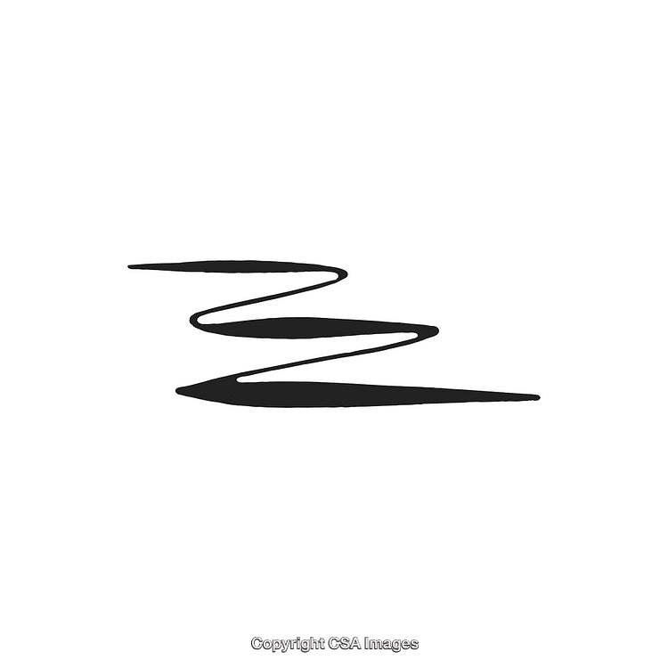 Stylized Black Zigzag Line Art Design with Minimalist Style